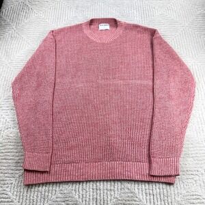 Old Navy Waffle Knit Sweater Women's XL Pink Marled Cotton Minimalist Cozy Basic